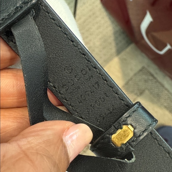 Gucci Black Belt with Gold GG Buckle
Size 85. 34 inches long - Picture 2 of 2